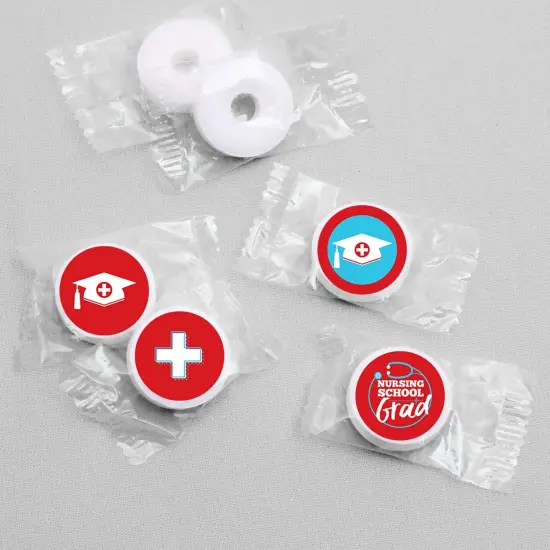 Big Dot of Happiness Nurse Graduation - Medical Nursing Graduation Party Round Candy Sticker Favors - Labels Fits Chocolate Candy (1 sheet of 108) {4}
