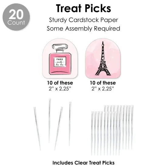 Big Dot of Happiness Paris, Ooh La La - Paris Themed Baby Shower or Birthday Party Favors and Cupcake Kit - Fabulous Favor Party Pack - 100 Pieces {7}