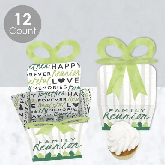 Big Dot of Happiness Family Tree Reunion - Square Favor Gift Boxes - Family Gathering Party Bow Boxes - Set of 12 {4}
