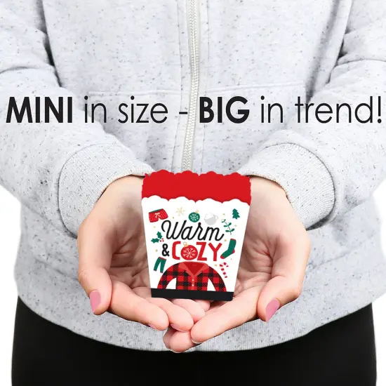 Big Dot of Happiness Christmas Pajamas - Party Mini Favor Boxes - Holiday Plaid PJ Party Treat Candy Boxes - Set of 12 {6}