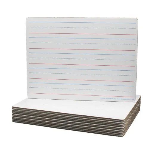 Two-Sided (Red & Blue Ruled/Blank) Dry Erase Board, 9" x 12", Pack of 12 {1}