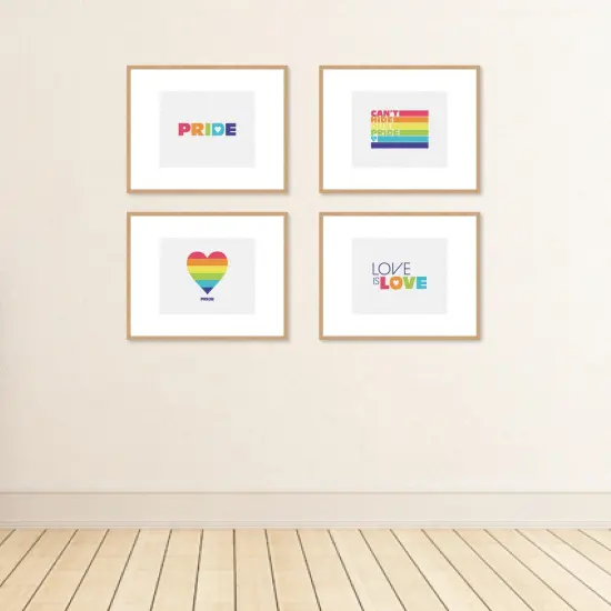 Big Dot of Happiness Love is Love - Pride - Unframed Rainbow Linen Paper Wall Art - Set of 4 - Artisms - 8 x 10 inches {4}