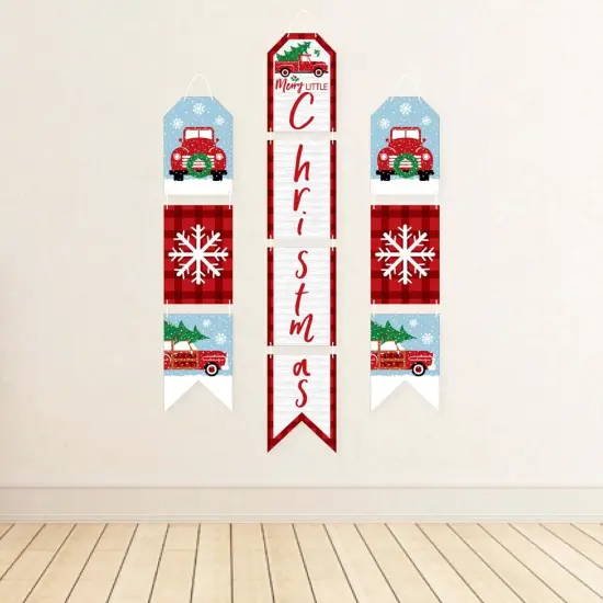Big Dot of Happiness Merry Little Christmas Tree - Hanging Vertical Paper Door Banners - Red Christmas Party Wall Decoration Kit - Indoor Door Decor {4}