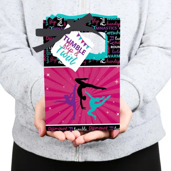 Big Dot of Happiness Tumble, Flip & Twirl - Gymnastics - Birthday Party or Gymnast Party Favor Boxes - Set of 12 {6}