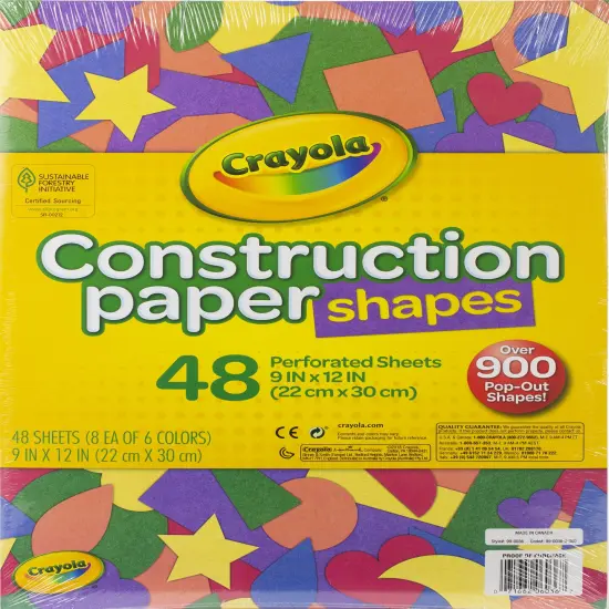 Crayola Construction Paper Shapes 9"X12"-48 Sheets {1}