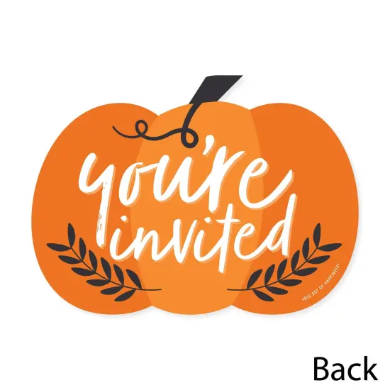 Big Dot of Happiness Fall Pumpkin - Shaped Fill-In Invitations - Halloween or Thanksgiving Party Invitation Cards with Envelopes - Set of 12 {6}