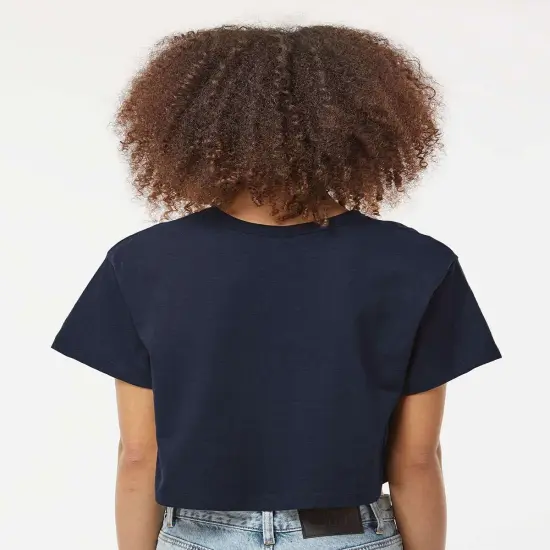 Champion&reg; Women's Heritage Jersey Crewneck Short Sleeve Crop T-Shirt Black {4}