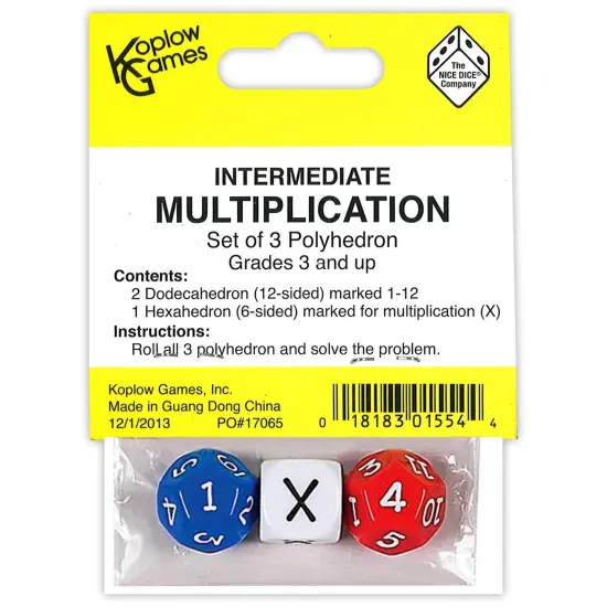 Intermediate Multiplication Dice, 3 Per Set, 12 Sets {2}