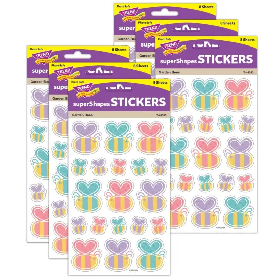 Garden Bees Large superShapes Stickers, 152 Per Pack, 6 Packs {1}