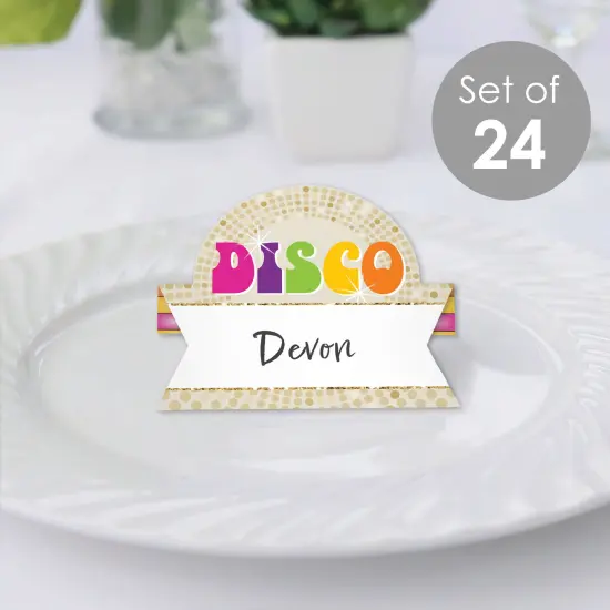 Big Dot of Happiness 70&rsquo;s Disco - 1970s Disco Fever Party Tent Buffet Card - Table Setting Name Place Cards - Set of 24 {3}