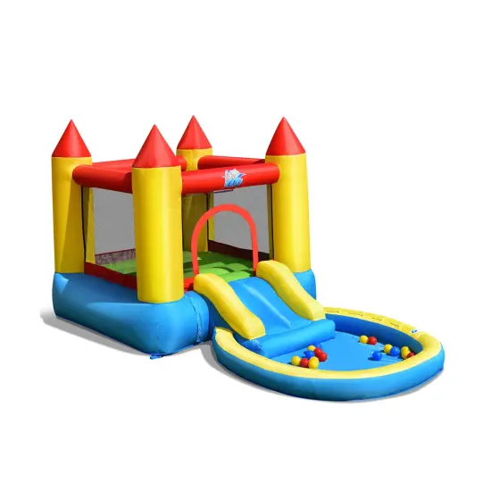 Inflatable Kids Slide Bounce House With 550w Blower {3}