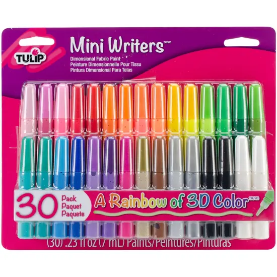 Tulip Dimensional Fabric Paint Set .23oz 30/Pkg-Rainbow {1}