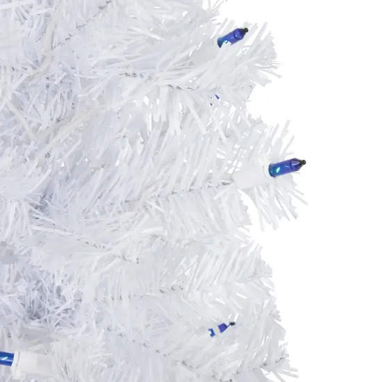 Northlight Pre-Lit Slim Woodbury White Pine Artificial Christmas Tree - 2' - Blue Lights {5}