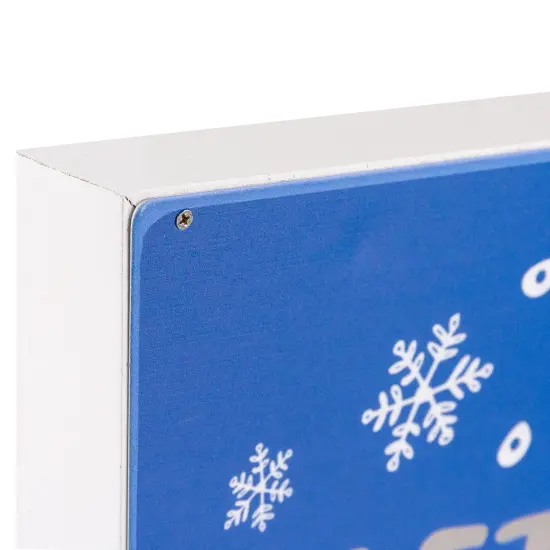 Northlight 12" Square 'Let it Snow' Woodblock Christmas Sign Blue {4}