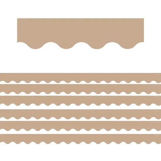 Light Brown Scalloped Border Trim, 35 Feet Per Pack, 6 Packs {1}