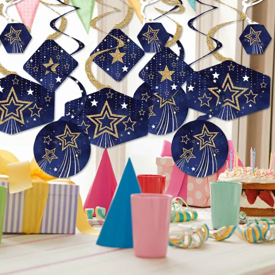 Big Dot of Happiness Starry Skies - Gold Celestial Party Hanging Decor - Party Decoration Swirls - Set of 40 {3}