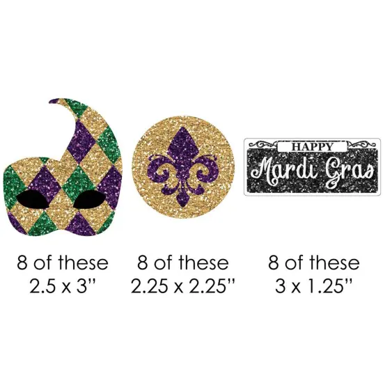 Big Dot of Happiness Mardi Gras - DIY Shaped Masquerade Party Cut-Outs - 24 Count {3}