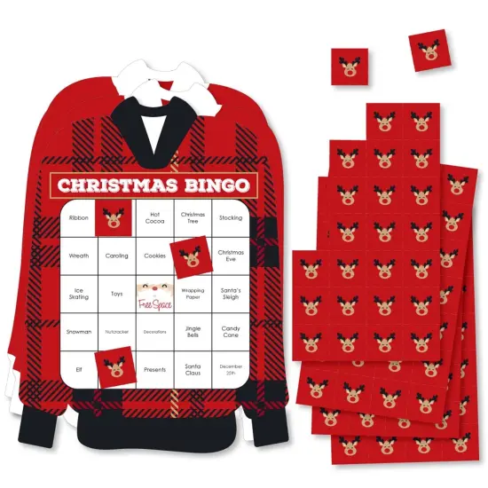 Big Dot of Happiness Jolly Santa Claus - Bingo Cards and Markers - Christmas Party Shaped Bingo Game - Set of 18 {1}