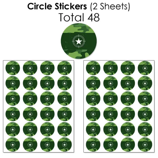 Big Dot of Happiness Camo Hero - Army Military Camouflage Party Candy Favor Sticker Kit - 304 Pieces {7}