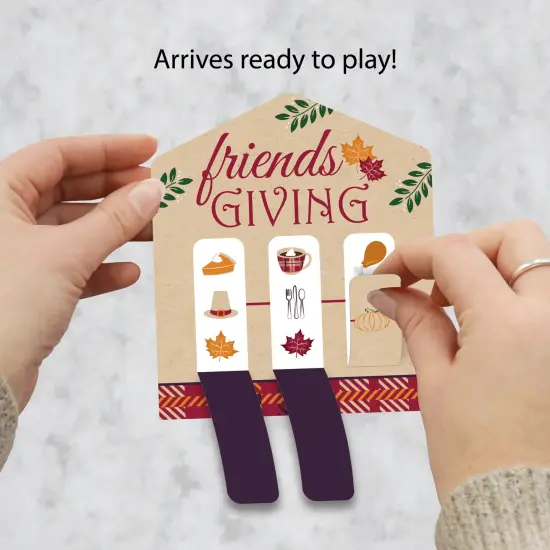 Big Dot of Happiness Friends Thanksgiving Feast - Friendsgiving Game Pickle Cards - Pull Tabs 3-in-a-Row - Set of 12 {3}