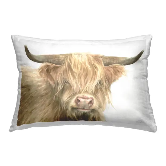 Stupell Industries Tan Highland Cow Decorative Printed Throw Pillow {1}