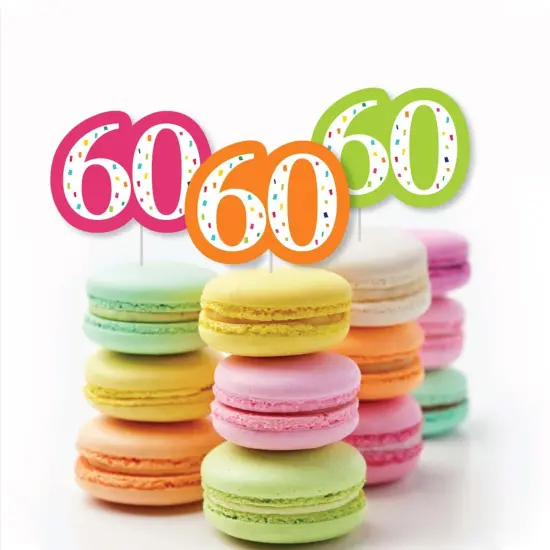 Big Dot of Happiness 60th Birthday - Cheerful Happy Birthday - DIY Shaped Colorful Sixtieth Birthday Party Cut-Outs - 24 Count {4}