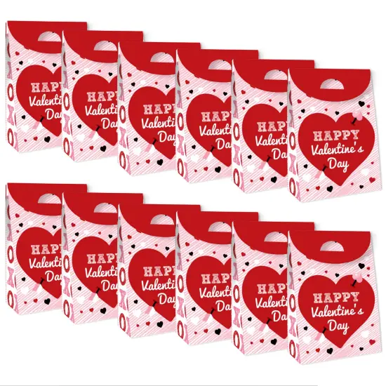 Big Dot of Happiness Conversation Hearts - Valentine&rsquo;s Day Gift Favor Bags - Party Goodie Boxes - Set of 12 {6}