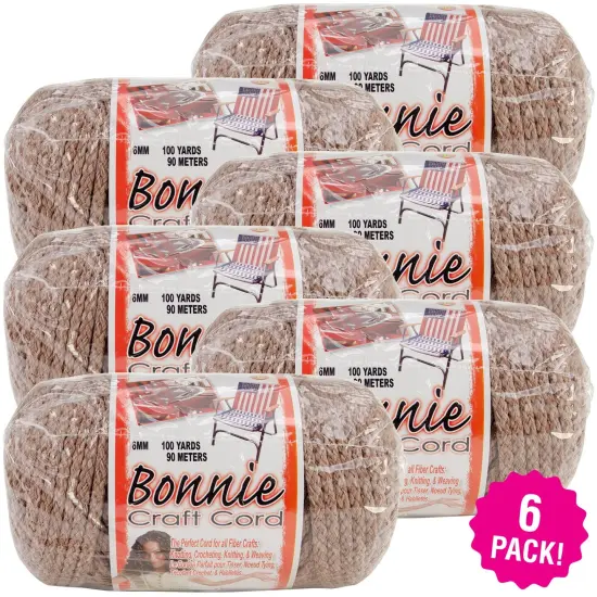 Multipack of 6 - Bonnie Macrame Craft Cord 6mmX100yd-Pottery {1}