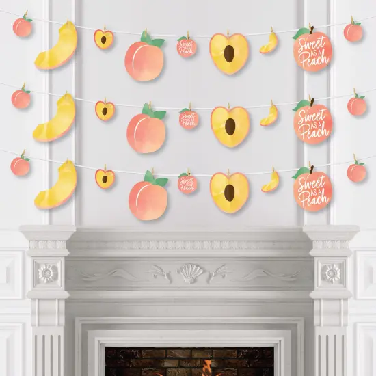 Big Dot of Happiness Sweet as a Peach - Fruit Themed Baby Shower or Birthday Party DIY Decorations - Clothespin Garland Banner - 44 Pieces {4}