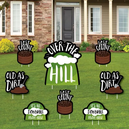Big Dot of Happiness Over The Hill Birthday - Yard Sign and Outdoor Lawn Decorations - Birthday Party Yard Signs - Set of 8 {1}