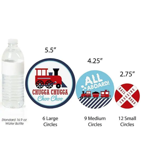 Big Dot of Happiness Railroad Party Crossing - Steam Train Birthday Party or Baby Shower Giant Circle Confetti - Party D&eacute;cor - Large Confetti 27 Count {4}