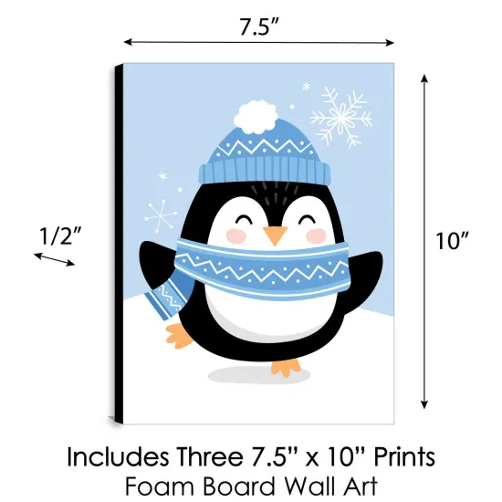 Big Dot of Happiness Winter Penguins - Holiday Nursery Wall Art and Christmas Home Decor - 7.5 x 10 inches - Set of 3 Prints {6}