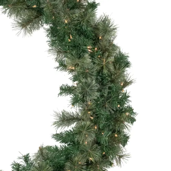 Northlight Pre-Lit Oregon Cashmere Pine Artificial Christmas Wreath - 48" - Clear Lights Green {4}