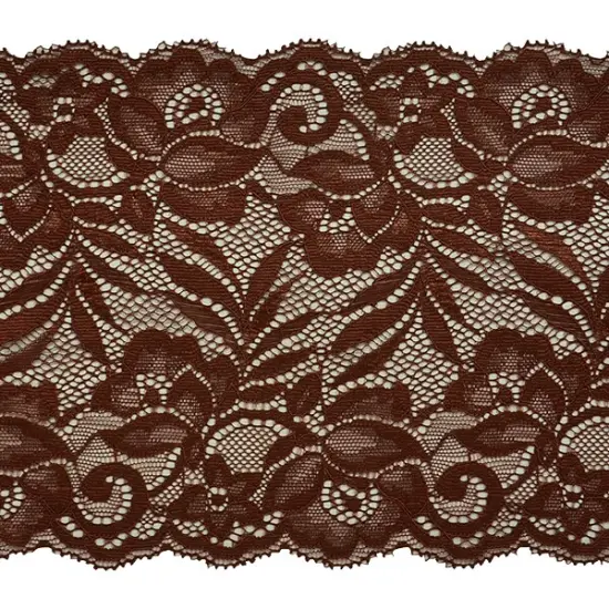10 Yards of Brea 5 1/2" Stretch Raschel Lace Trim | 10 yard cut Chocolate {1}