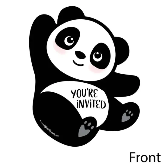 Big Dot of Happiness Party Like a Panda Bear - Shaped Fill-In Invitations - Baby Shower or Birthday Party Invitation Cards with Envelopes - Set of 12 {3}