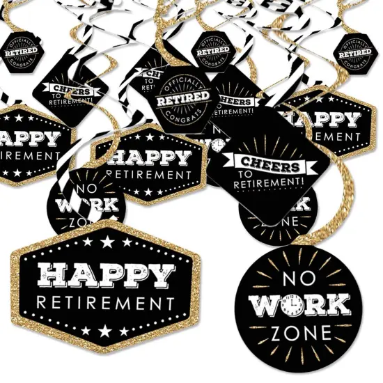 Big Dot of Happiness Happy Retirement - Retirement Party Hanging Decor - Party Decoration Swirls - Set of 40 {1}