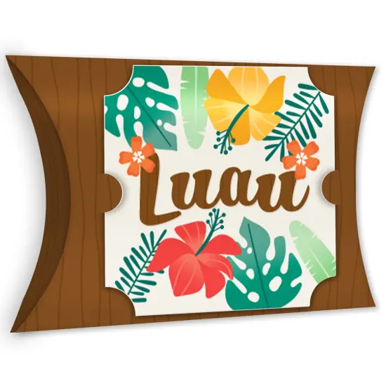Big Dot of Happiness Tropical Luau - Favor Gift Boxes - Hawaiian Beach Party Large Pillow Boxes - Set of 12 {1}