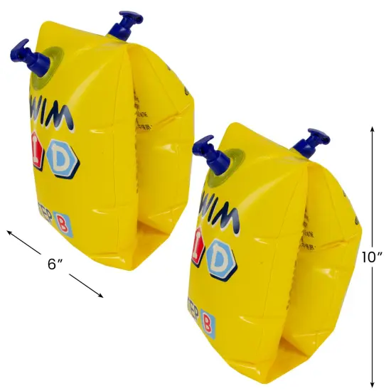 Pool Central 10-Inch Inflatable Yellow Swim Kid Step B Arm Floats - Set of 2 {4}