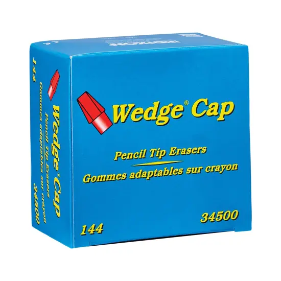 Wedge Pencil Cap Erasers, Pink, 144 Per Pack, 2 Packs {2}