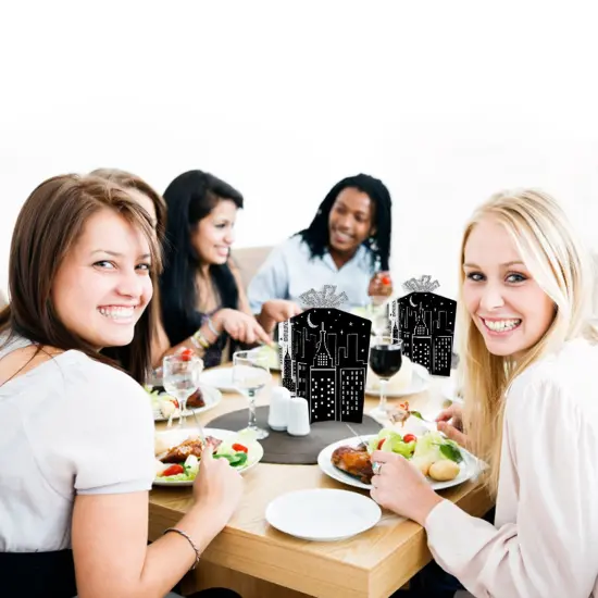 Big Dot of Happiness Nighttime City Skyline - Table Decorations - New York Party Fold and Flare Centerpieces - 10 Count {7}