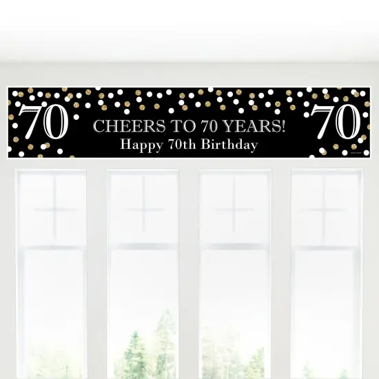 Big Dot of Happiness Adult 70th Birthday - Gold - Happy Birthday Decorations Party Banner {6}