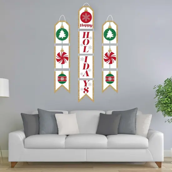 Big Dot of Happiness Ornaments - Hanging Vertical Paper Door Banners - Holiday and Christmas Party Wall Decoration Kit - Indoor Door Decor {3}