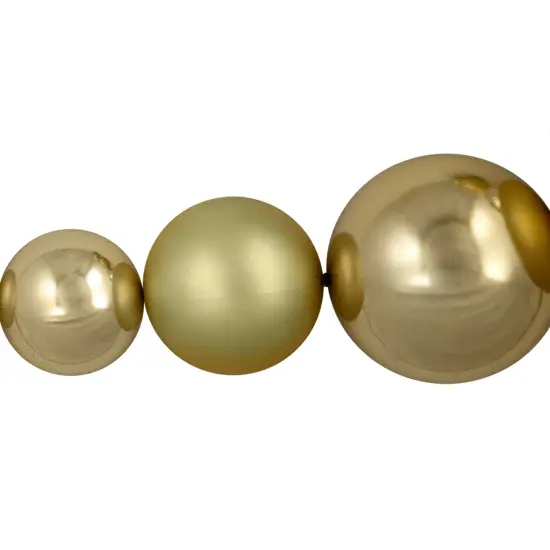 Northlight 6' Gold Shiny and Matte Shatterproof Ball Christmas Swag {6}