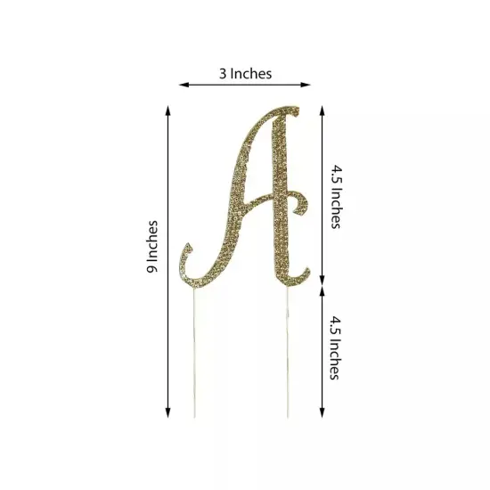 4.5" GOLD Letter T Rhinestone Cake Topper {2}