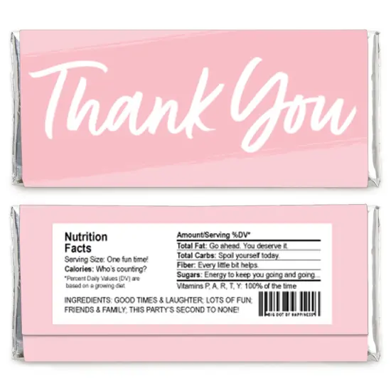 Big Dot of Happiness Pink Elegantly Simple - Candy Bar Wrapper Guest Party Favors - Set of 24 {3}