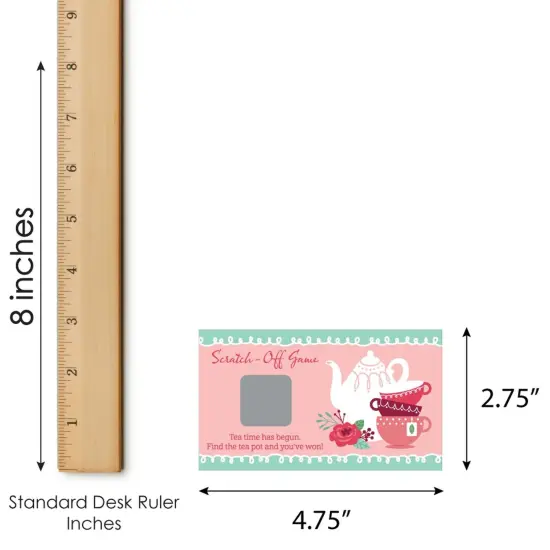 Big Dot of Happiness Floral Let's Par-Tea - Garden Tea Party Game Scratch Off Cards - 22 Count {7}