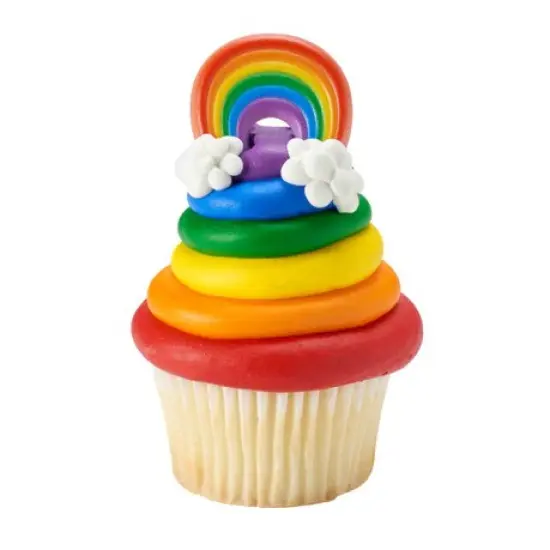 Rainbow Traditional Cupcake and Cake Rings 12 set {1}