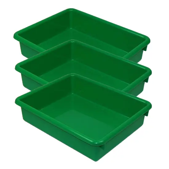 Stowaway&reg; 3" Letter Tray no Lid, Green, Pack of 3 {1}