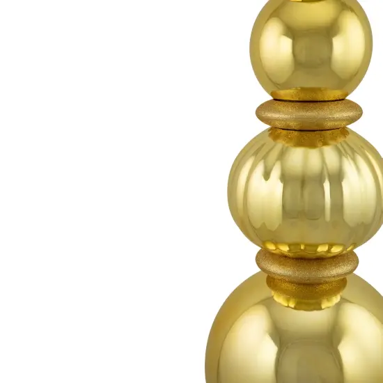 Northlight Shiny Ball Finial Tower Commercial Christmas Decoration - 4.5' - Gold {5}