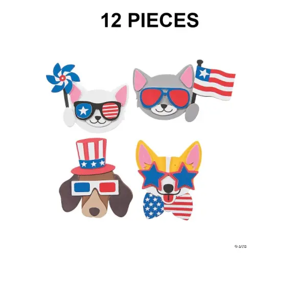 Patriotic Pets Magnet Foam Craft Kit - Makes 12 {1}
